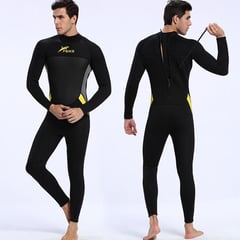 FEIKE - Wetsuit XXL Neopreno 3mm Negro Amarillo Cierre Espalda